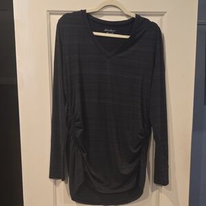 Eddie Bauer Charcoal Long Sleeve V-Neck Top
